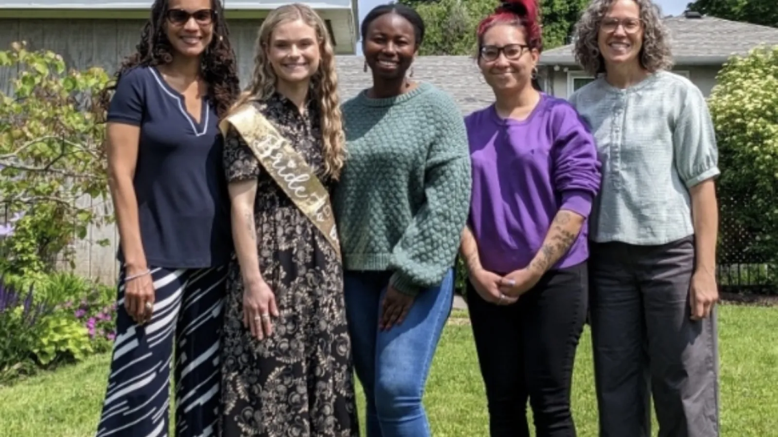 OPEEP Directors and staff pose for a photo together in May 2023. (L to R) Dr. Tiyi Morris, Nicole Edgerton, Siatta Dennis-Brown, Babette Cieskowski, and Dr. Mary Thomas.